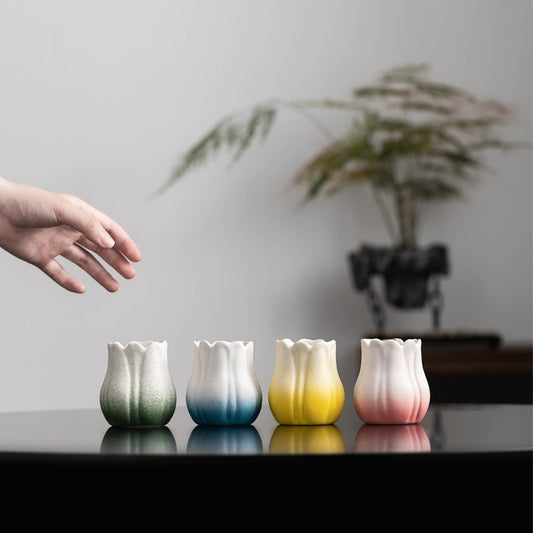Tulip Petal Aromatherapy Creative Ceramic Decorative Scented Candle Holder
