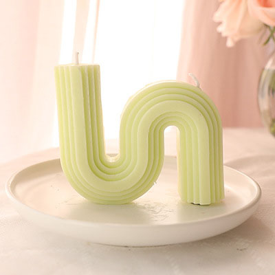 Striped Geometric U-shaped Scented Candle
