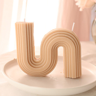 Striped Geometric U-shaped Scented Candle