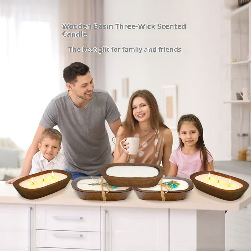 Solid Wood Scented Candle Tray Restaurant Tray