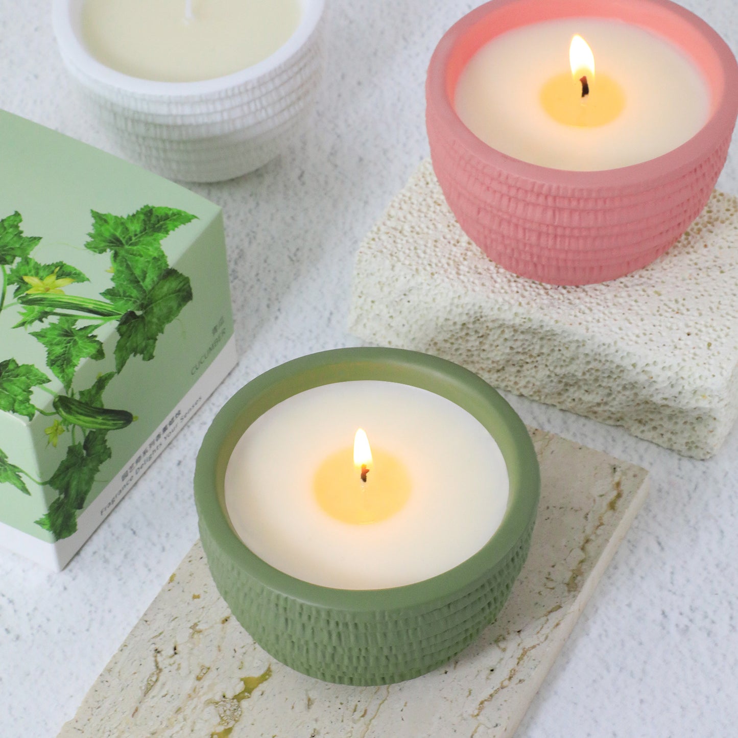 1 00g Smokeless Scented Aromatic Candles Cement Cup Natural Soy Wax Scented Candles With Essential Oils Wedding Decorative Candle