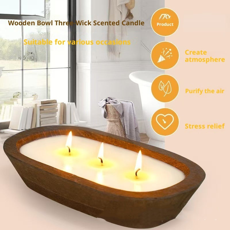 Solid Wood Scented Candle Tray Restaurant Tray