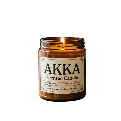 AKKA Scented Candle – Hand-Poured Natural Soy Wax (8 oz)